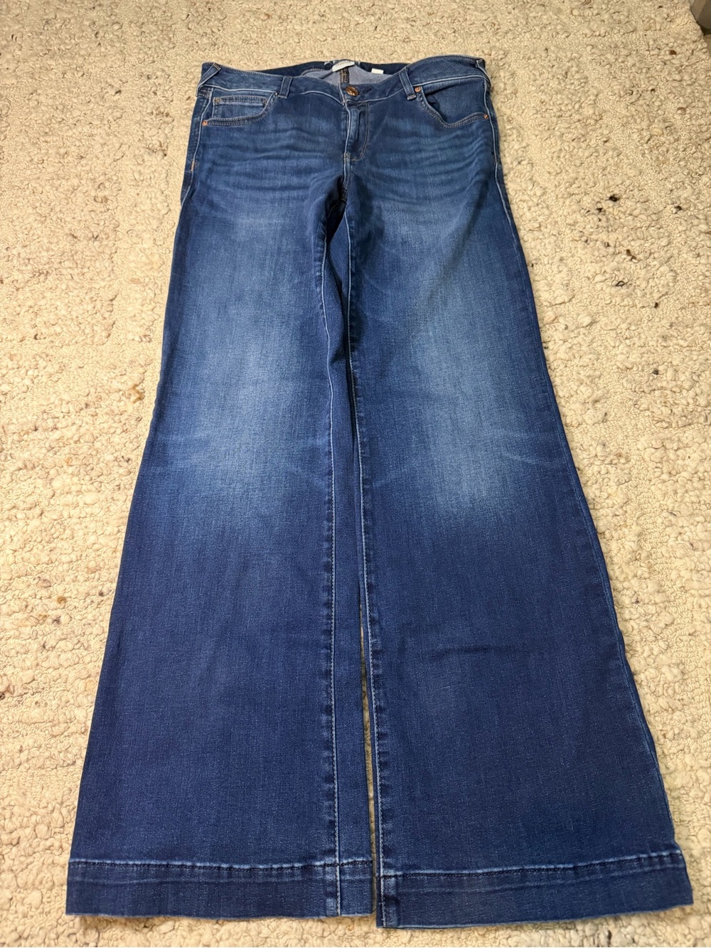 Ariat Women's Wide Leg Dark Blue Denim Trouser Jeans